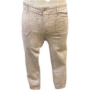 NWT Paige Mayslie Jogger Cropped Pants Women's Size 30 Cream Print